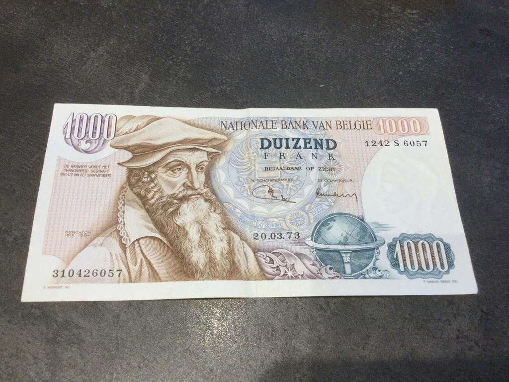 Belgique 1000 Francs type Mercator, Timbres & Monnaies, Billets de banque | Belgique, Enlèvement ou Envoi