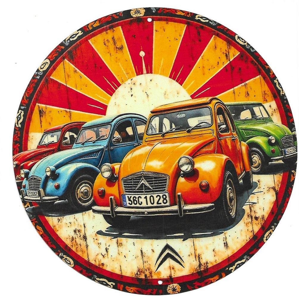 Assiette en aluminium 2CV Citroën 20x20 cm, Enlèvement ou Envoi