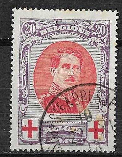 Belgique OPC 134-V2 S.M. le Roi Albert Ier, Timbres & Monnaies, Timbres | Europe | Belgique, Enlèvement ou Envoi, Affranchi, Maison royale