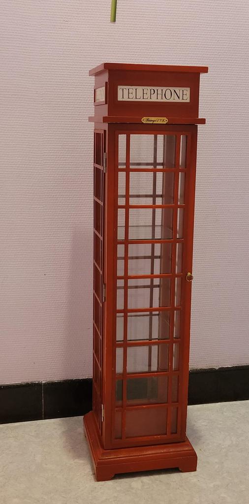 Cabine téléphonique décorative avec 2 étagères, Enlèvement, Comme neuf
