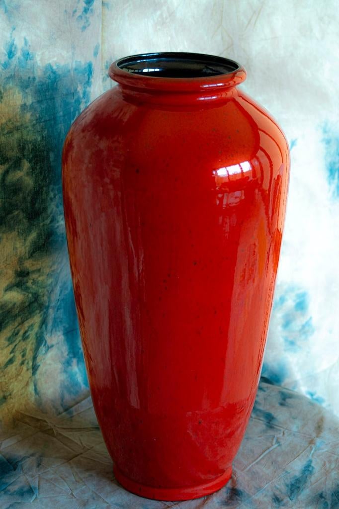 Vase Scheurich rouge vintage, Antiquités & Art, Enlèvement