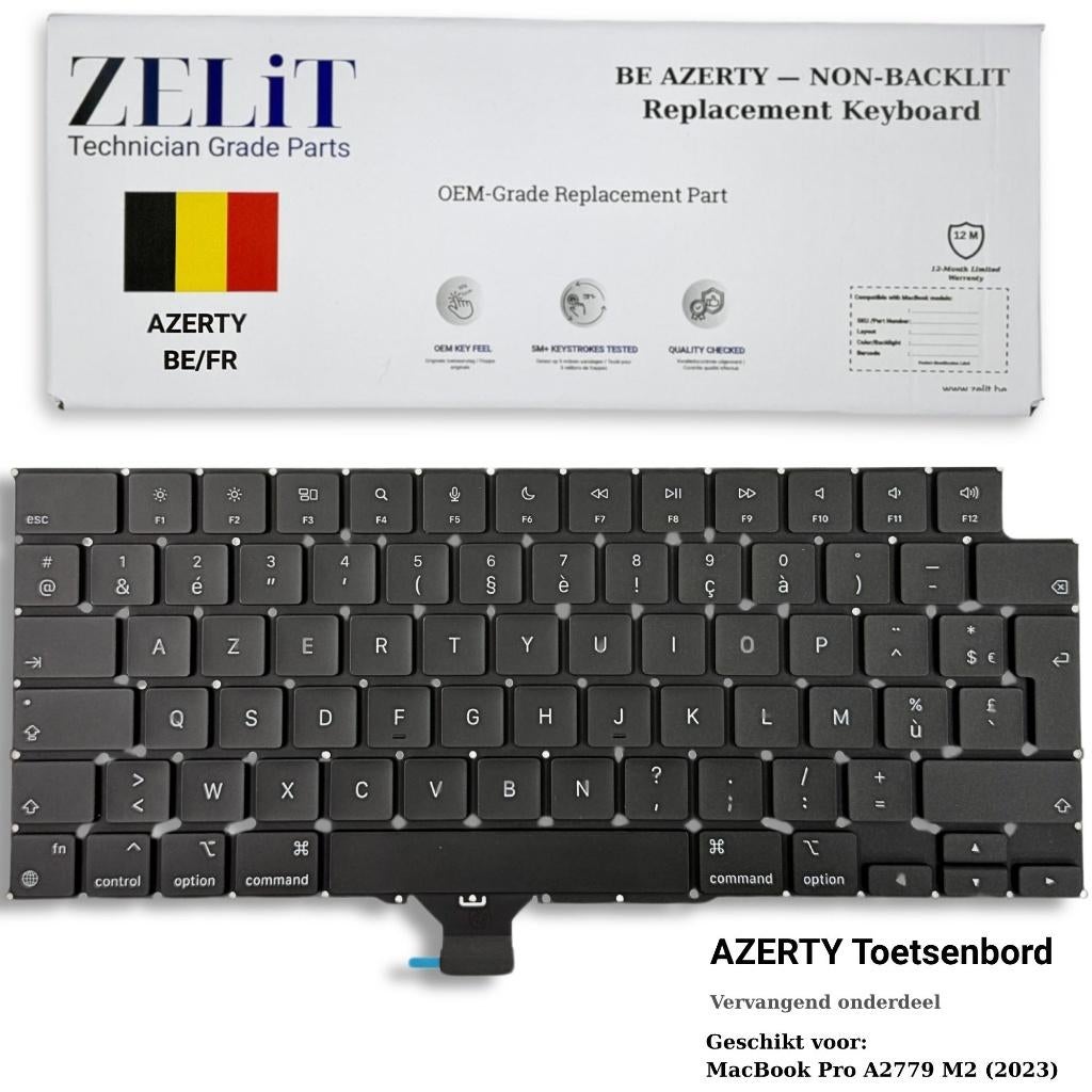ZELiT MacBook Pro A2779 M2 2023 Toetsenbord AZERTY + Montage, Ophalen of Verzenden, Azerty, Nieuw, ZELIT