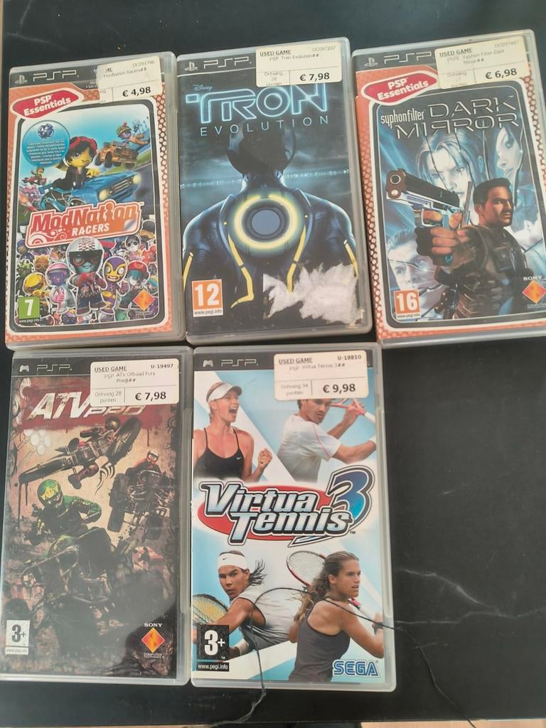 PSP spelletjes: modbation racers, tron evolution, ..., Games en Spelcomputers, Ophalen