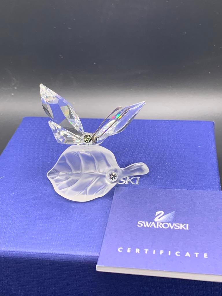 Vlinder op blad Swarovski, Verzamelen, Swarovski, Ophalen of Verzenden, Zo goed als nieuw