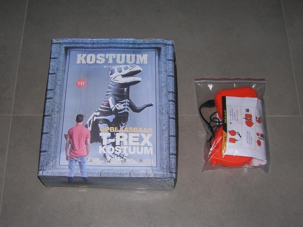 Carnaval T-rex opblaasbaar kostuum, Ophalen of Verzenden, Zo goed als nieuw, Kleding