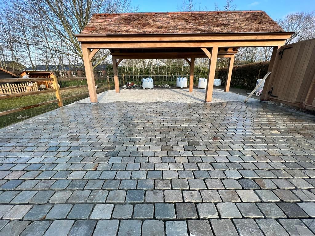 Plaatsen van Kasseien/ Platines/ Blauwsteenen/Tegels, Tuin en Terras, Tegels en Klinkers, Zo goed als nieuw, Ophalen