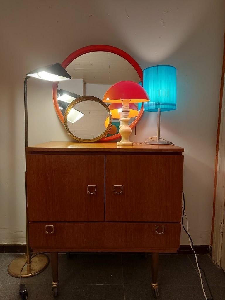 Mid-century ladekast op wielen, 1970s, Huis en Inrichting, Kasten | Ladekasten, Ophalen, 1 of 2 laden, 50 tot 100 cm, Zo goed als nieuw