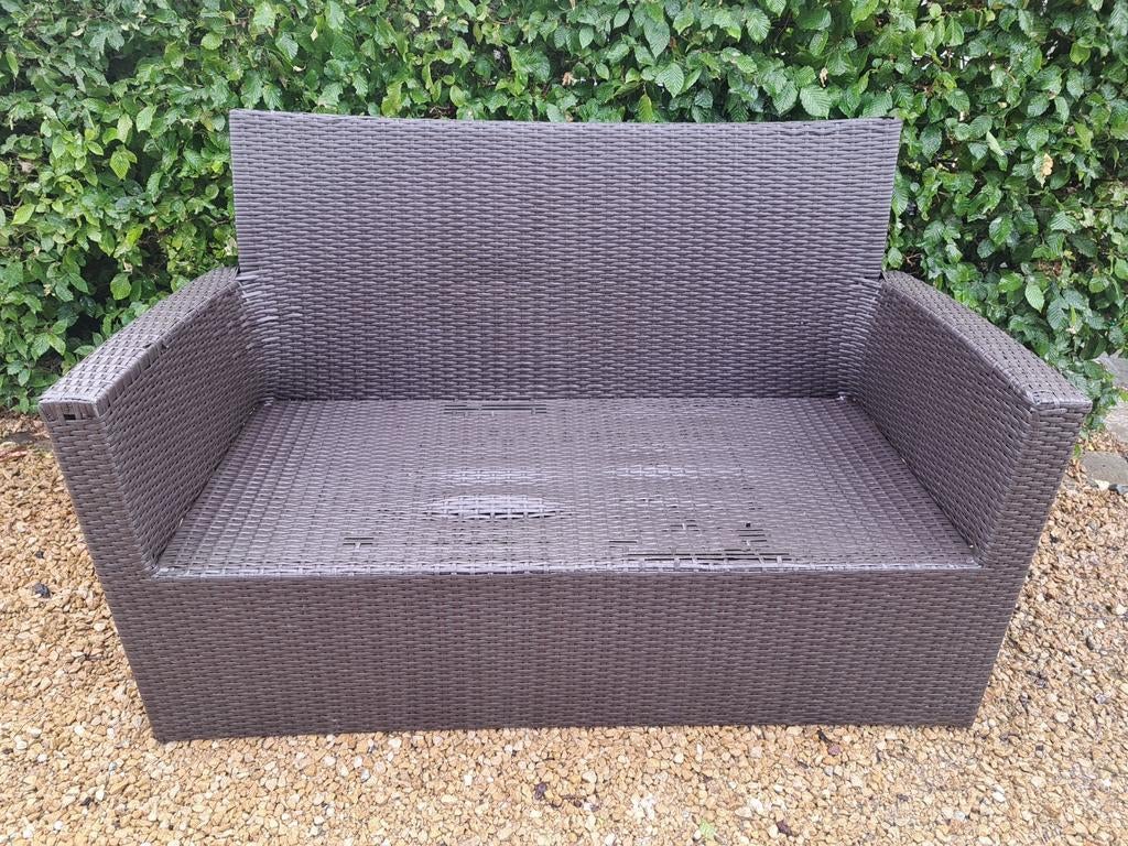 Lounge 2-zit afmetingen 130 cm op 60 cm, Tuin en Terras, Kunststof, Gebruikt, Loungeset, Bank