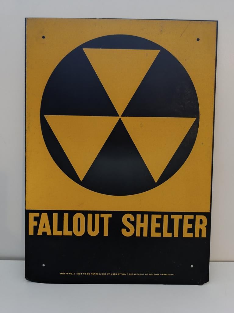 Plaque Vintage USA année 60 / Fallout Shelter, Collections, Enlèvement ou Envoi, Utilisé