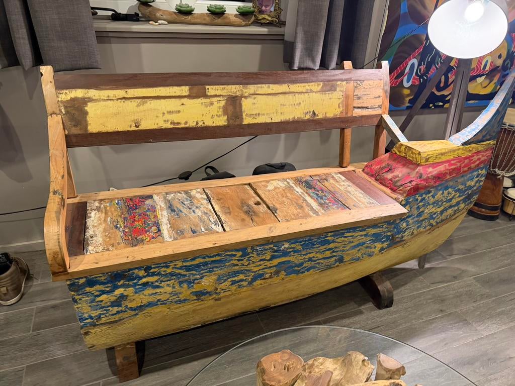 Banc en teck massif - Pièce unique, Enlèvement