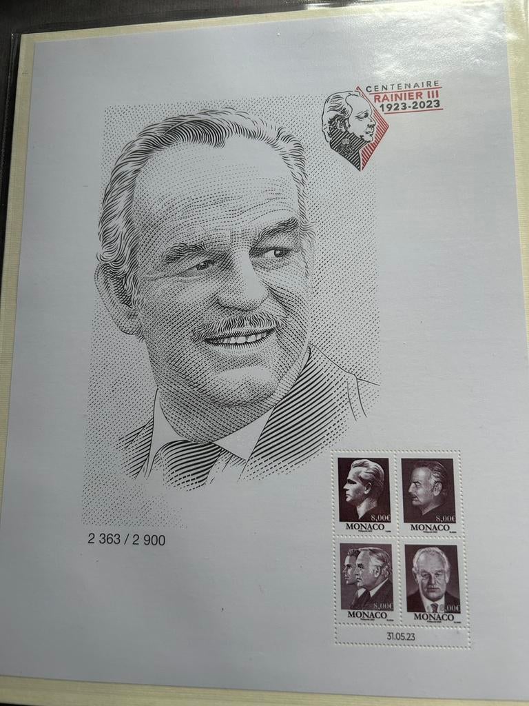 MONACO : Rare encart avec 4 timbres ( Centenaire Pr Rainier), Enlèvement ou Envoi, Dynastie