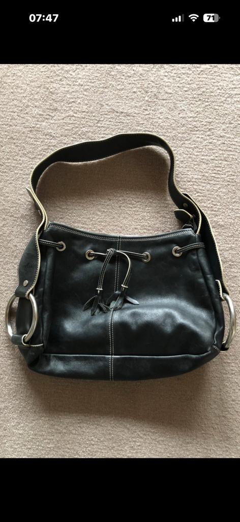 Zwarte lederen handtas Hogan, Overige merken, Gebruikt, Verzenden, Zwart