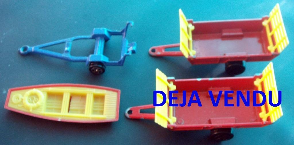 3 remorques / trailers + 1 barque pompier: Majorette / Corgi, Enlèvement ou Envoi, Utilisé