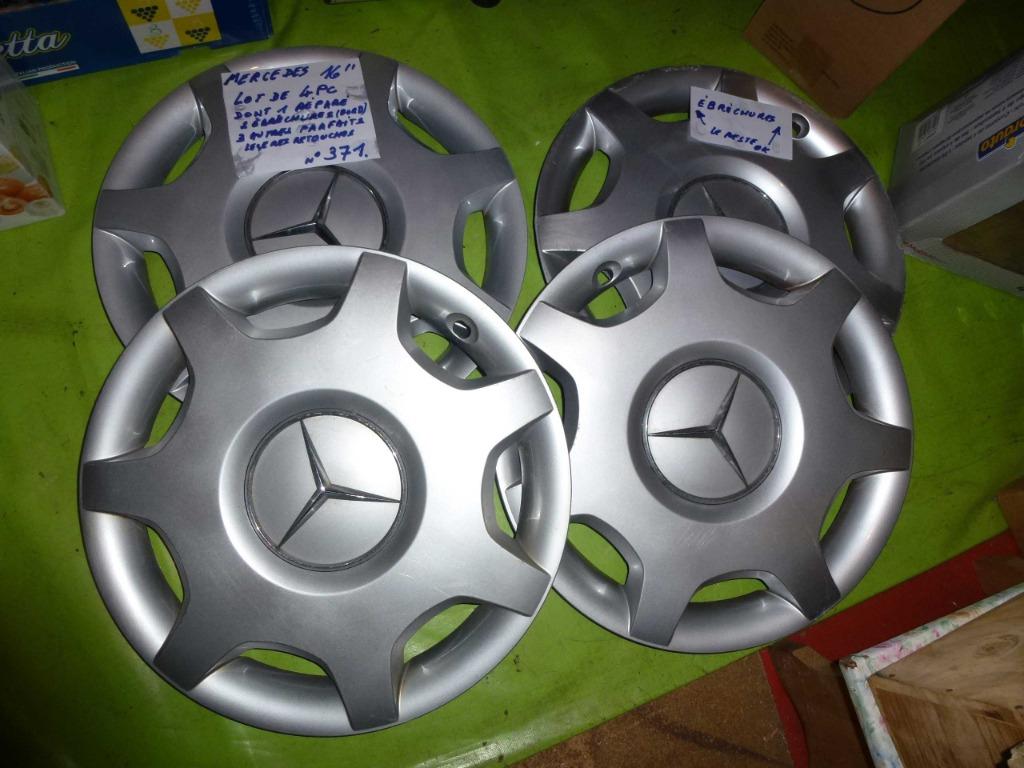 enjoliveur Mercedes 16''  (n°371 ) - lot 4 pc, Auto-onderdelen, Banden en Velgen, Velg(en), 16 inch, Gebruikt, Ophalen of Verzenden