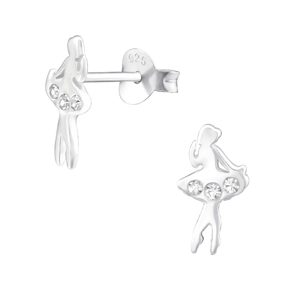 Boucles d'oreilles ballerine dansante pour enfants en argent, Enlèvement ou Envoi, Neuf, Argent, Boucles d'oreilles