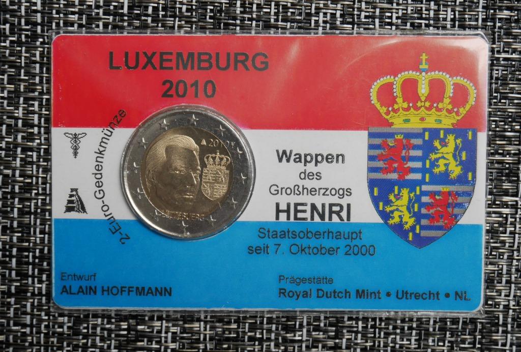 2 euro Coincard Luxemburg 2010 Wapenschild van de Grootherto, Ophalen of Verzenden, Luxemburg, 2 euro, Setje
