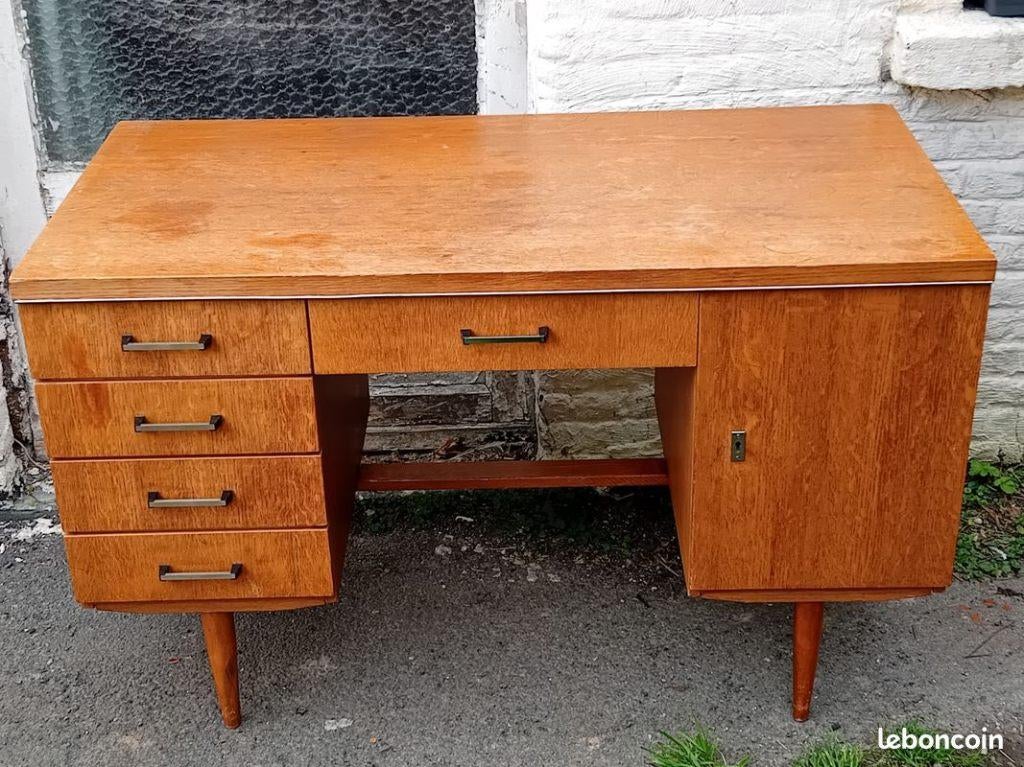 Ancien Bureau en chêne de style scandinave, Enlèvement