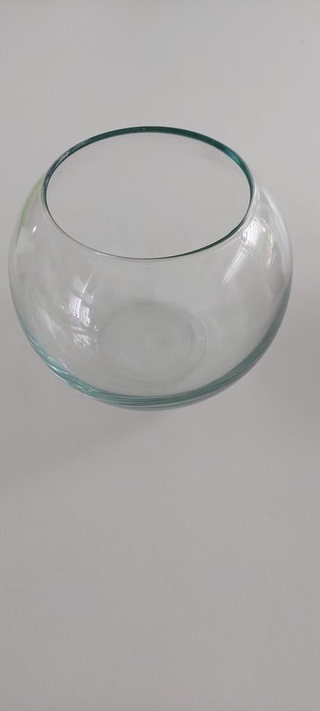 Bocal vase en verre rond style aquarium 15cm diamètre., Enlèvement, Comme neuf, Verre
