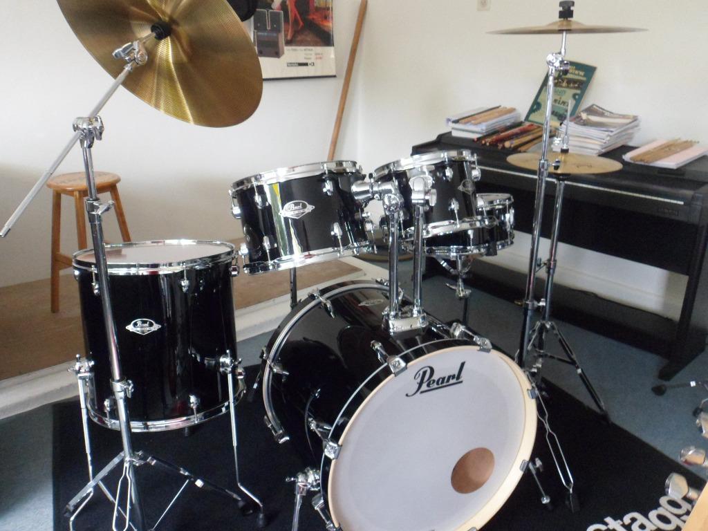 top occasie PEARL Export 5-delig, symbals, kruk, kompleet., Enlèvement, Comme neuf, Pearl