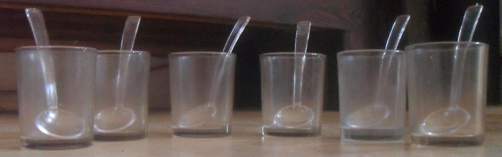 Verrines + cuillères (6 pièces), Enlèvement ou Envoi