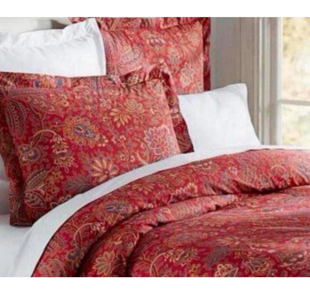 Housse de couette lit king size Pottery Barn Piper, rouge, Enlèvement ou Envoi