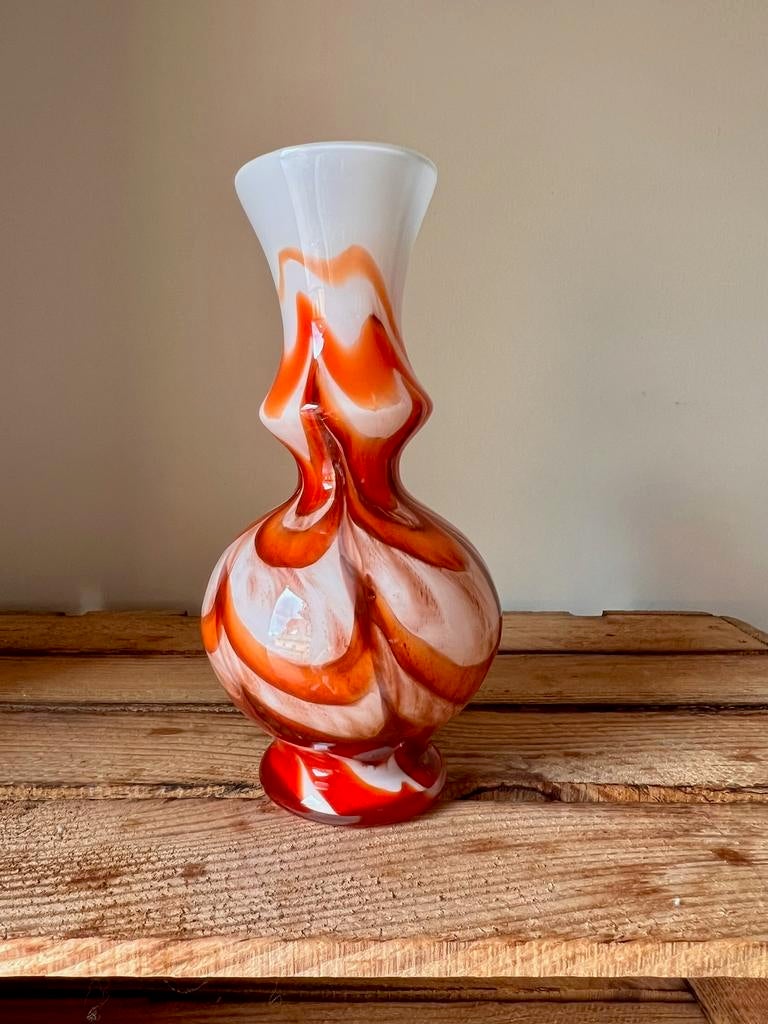 Retro opzline vaas Vetreria Barbieri empoli Moretti, Antiek en Kunst, Ophalen of Verzenden