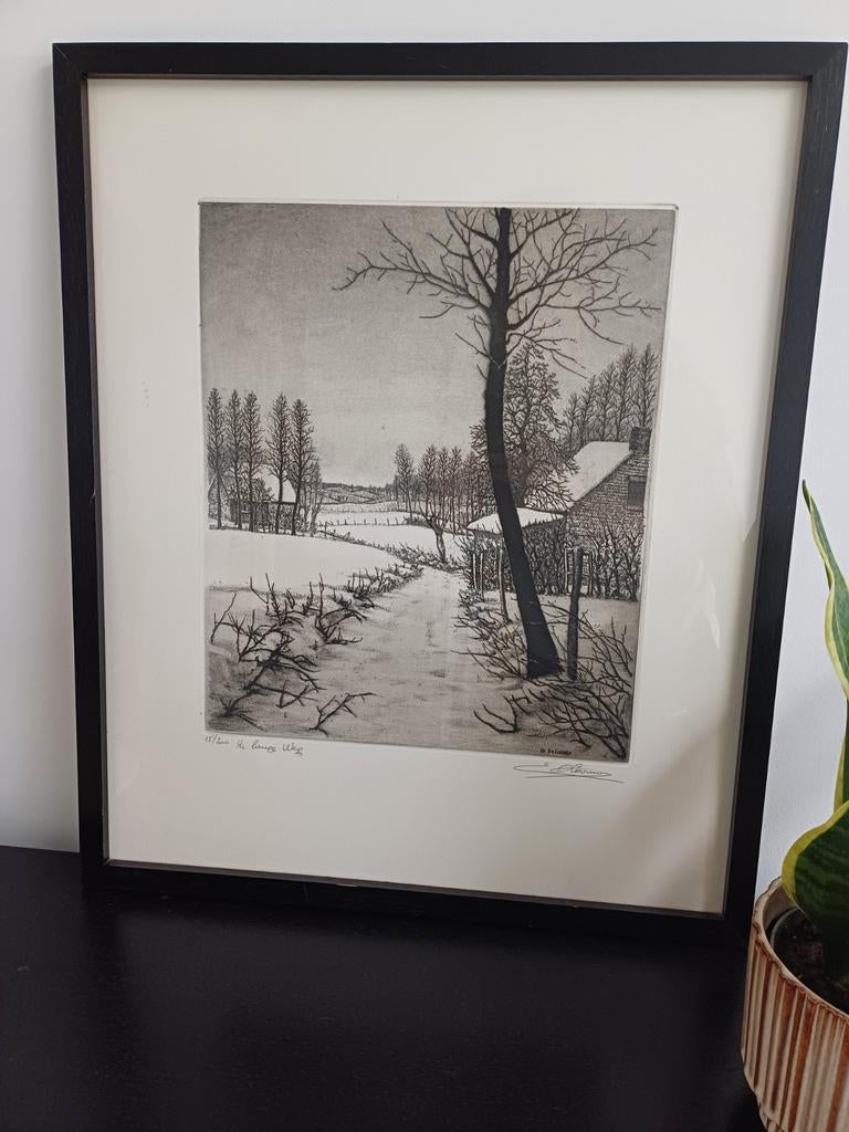 Ets Emiel De Cooman - De lange weg - 15/200, Antiek en Kunst, Ophalen of Verzenden