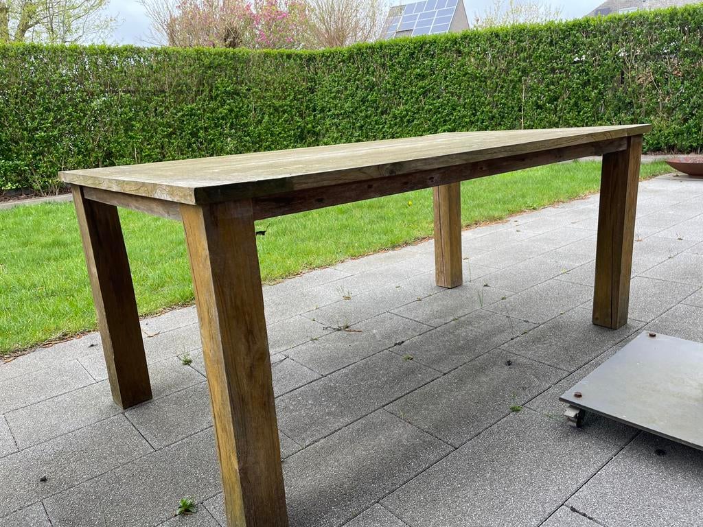 Tuintafel hout, Tuin en Terras, Tuintafels, Ophalen, Gebruikt, Rechthoekig, Hout