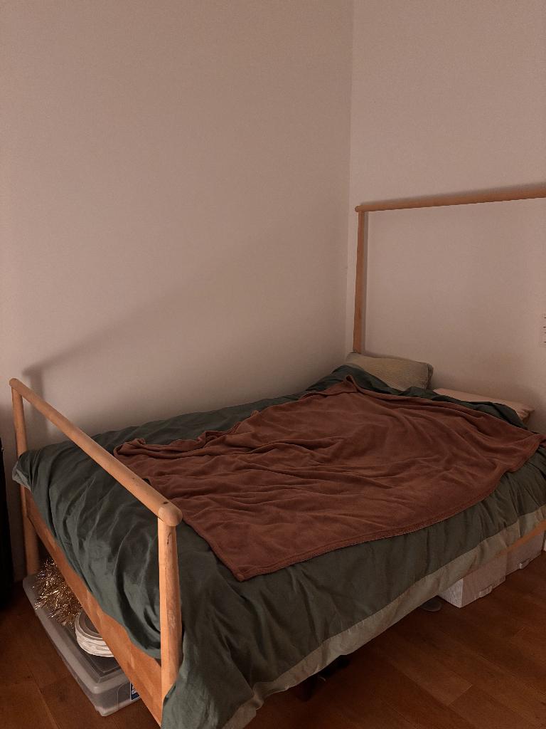 Gjora bed IKEA, 140x200, Ophalen, Birch, Gebruikt, Beige