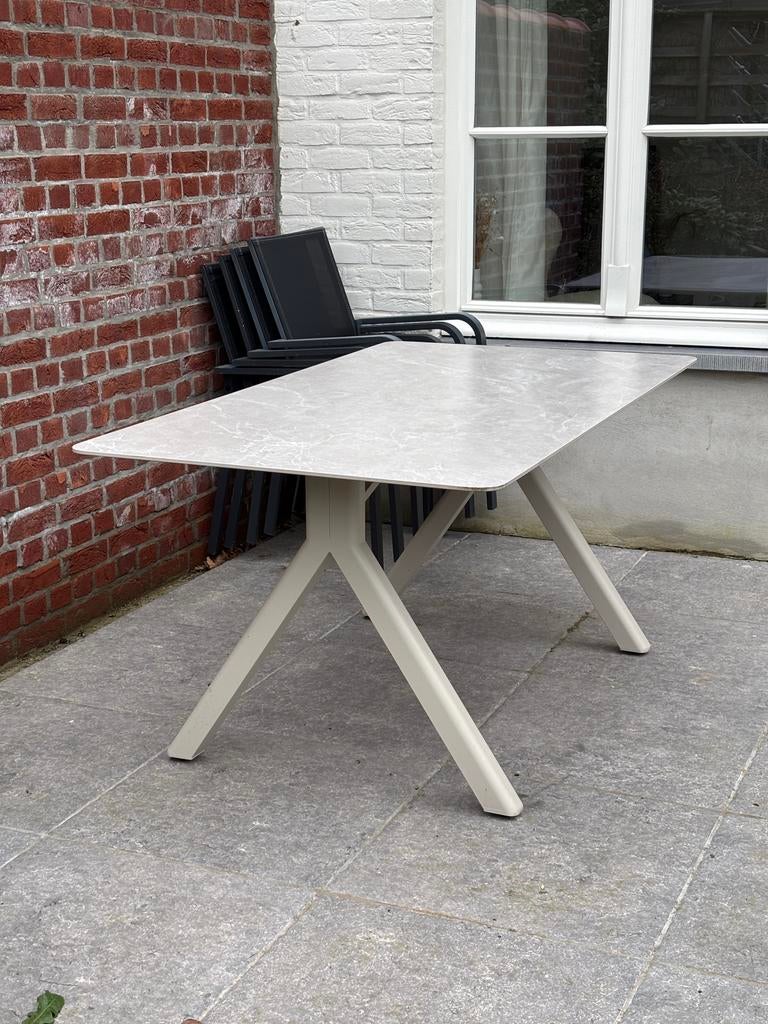 Aluminium tuintafel 160x90x74, Tuin en Terras, Tuintafels, Ophalen, Zo goed als nieuw, Aluminium