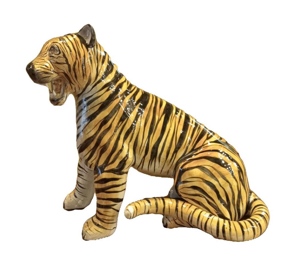 Statue de tigre en céramique., Collections, Enlèvement ou Envoi, Maison et Meubles