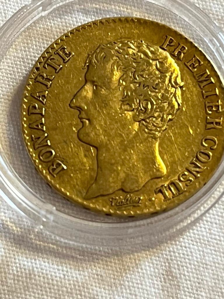 Zeldzaam Napoleon 20 frank goud: 1e consul 1803 (jaar XII)!, Ophalen of Verzenden, Goud