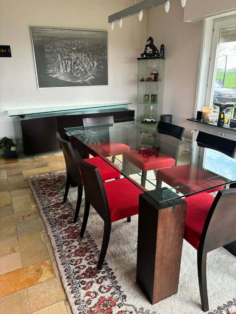 Eetplaats 'Roche Bobois', Huis en Inrichting, Complete eetkamers, Gebruikt, 4 tot 6 stoelen, Ophalen