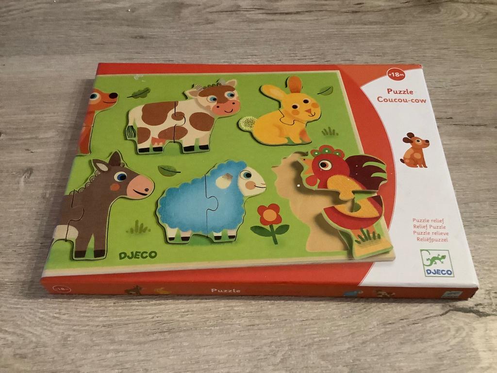 Puzzle animalier en bois (6 puzzles), Enlèvement ou Envoi, Moins de 10 pièces, Comme neuf, 6 mois à 2 ans