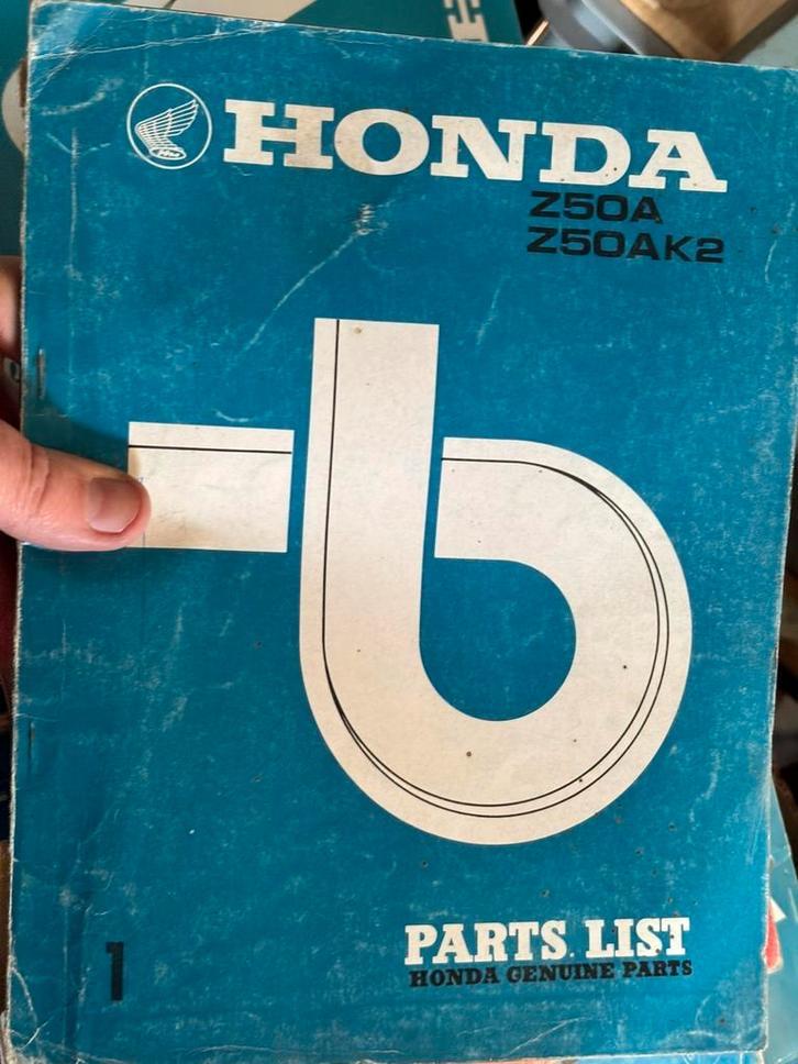 Onderdelenboek Honda Monkey Z50A K, Motoren, Handleidingen en Instructieboekjes, Ophalen of Verzenden, Honda
