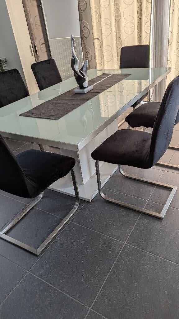 Table salle à manger, Maison & Meubles, Tables | Tables à manger, Utilisé, Verre, Enlèvement