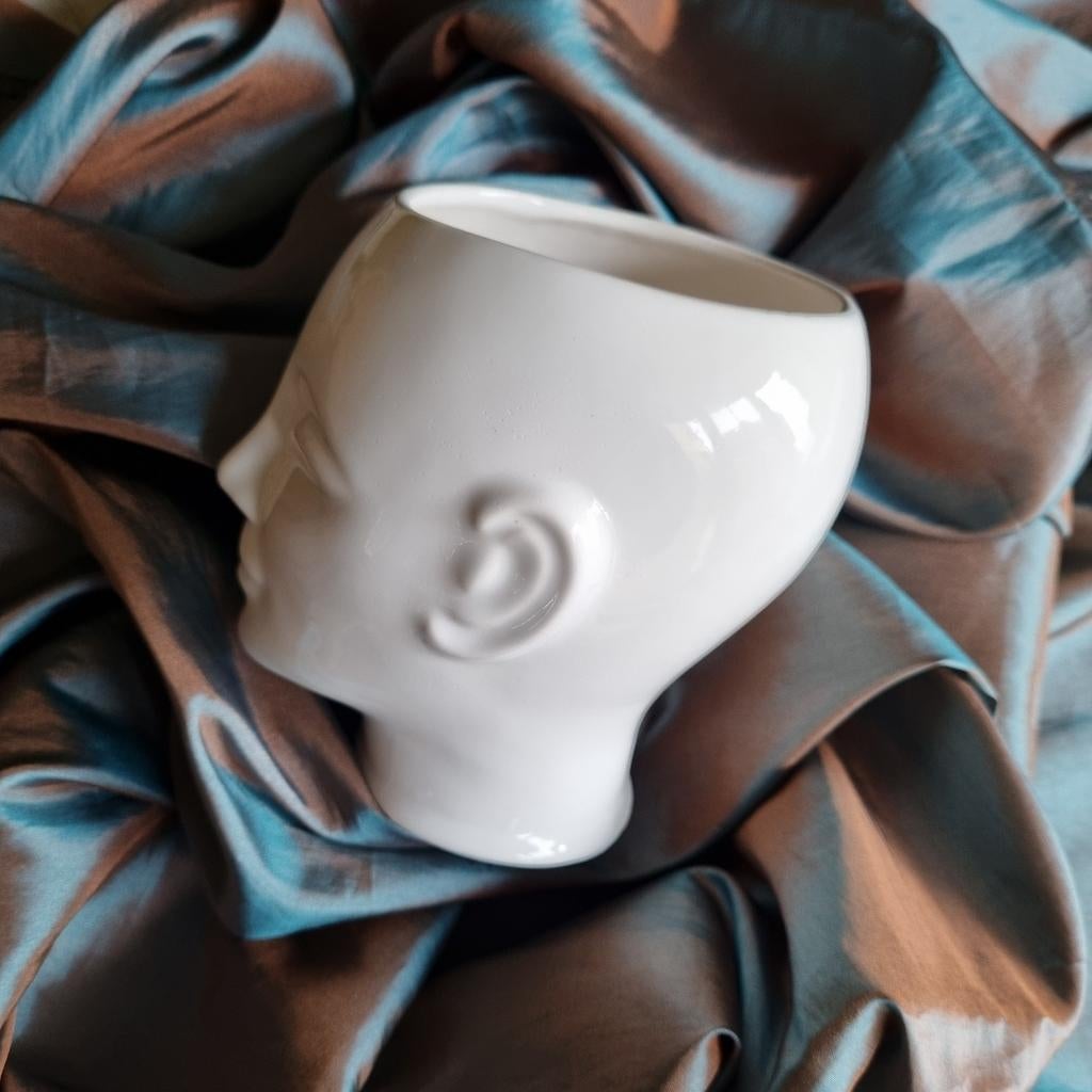 Bloempot hoofd - hoogte 14,5 cm - in prima staat!, Ophalen of Verzenden