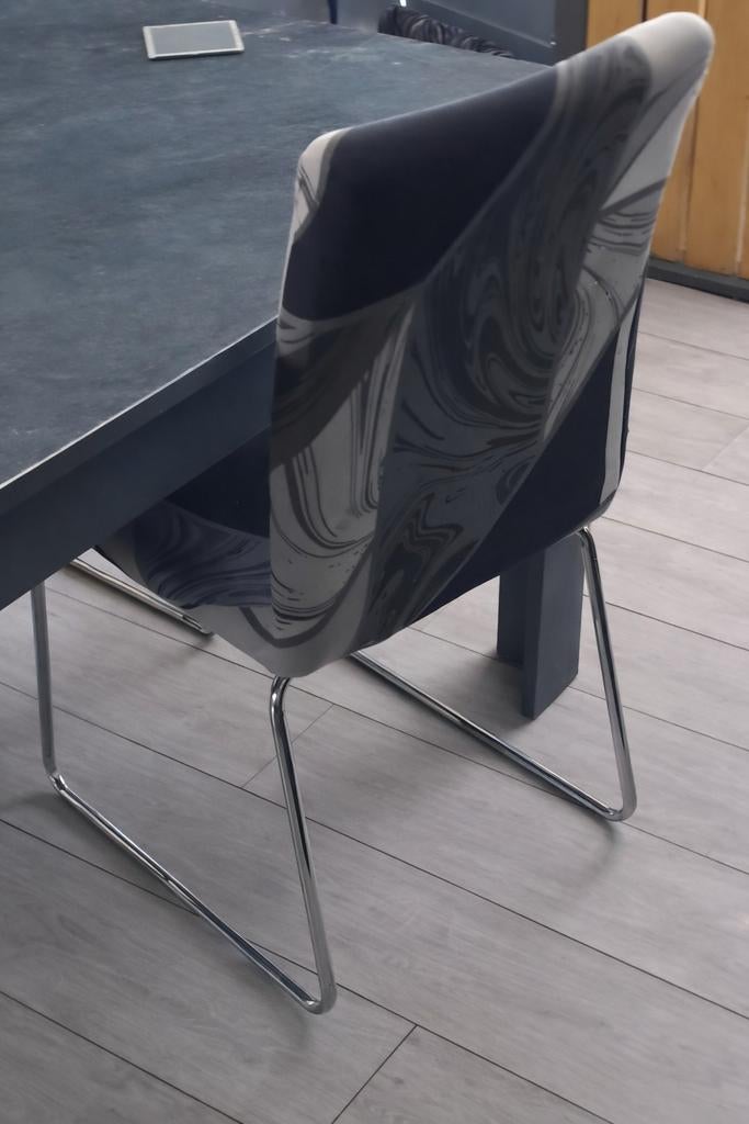 Lot de 4 chaises – Confortables avec housses incluses, Maison & Meubles, Chaises, Une, Métal, Gris, Enlèvement