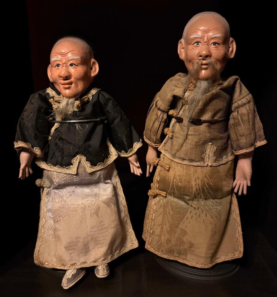 Paar oude Chinese poppen - 1920, Antiek en Kunst, Kunst | Niet-Westerse kunst, Ophalen of Verzenden