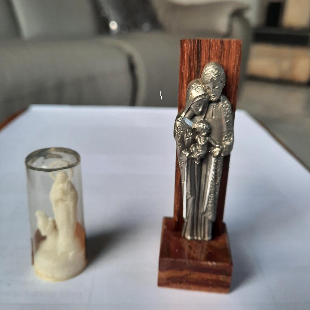 le globe la Vierge et statue Vierge, Joseph l'enfant vintage, Ophalen of Verzenden