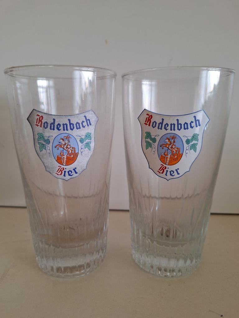 2x oude 33cl Rodenbach glazen brouwerij Rodenbach Roeselare, Verzamelen, Ophalen of Verzenden