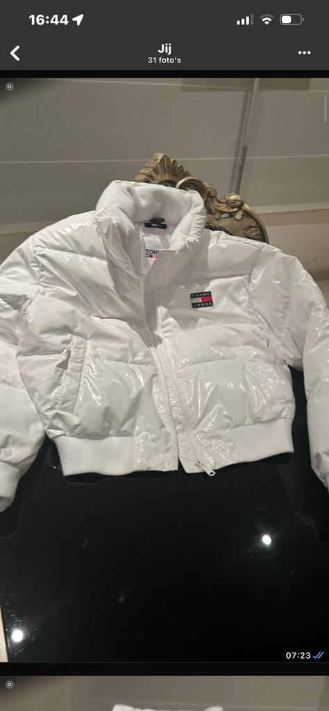Tommy Jeans witte donsjack 49,99€, Kleding | Dames, Wintersportkleding, Ophalen of Verzenden, Zo goed als nieuw, Maat 36 (S), Jack