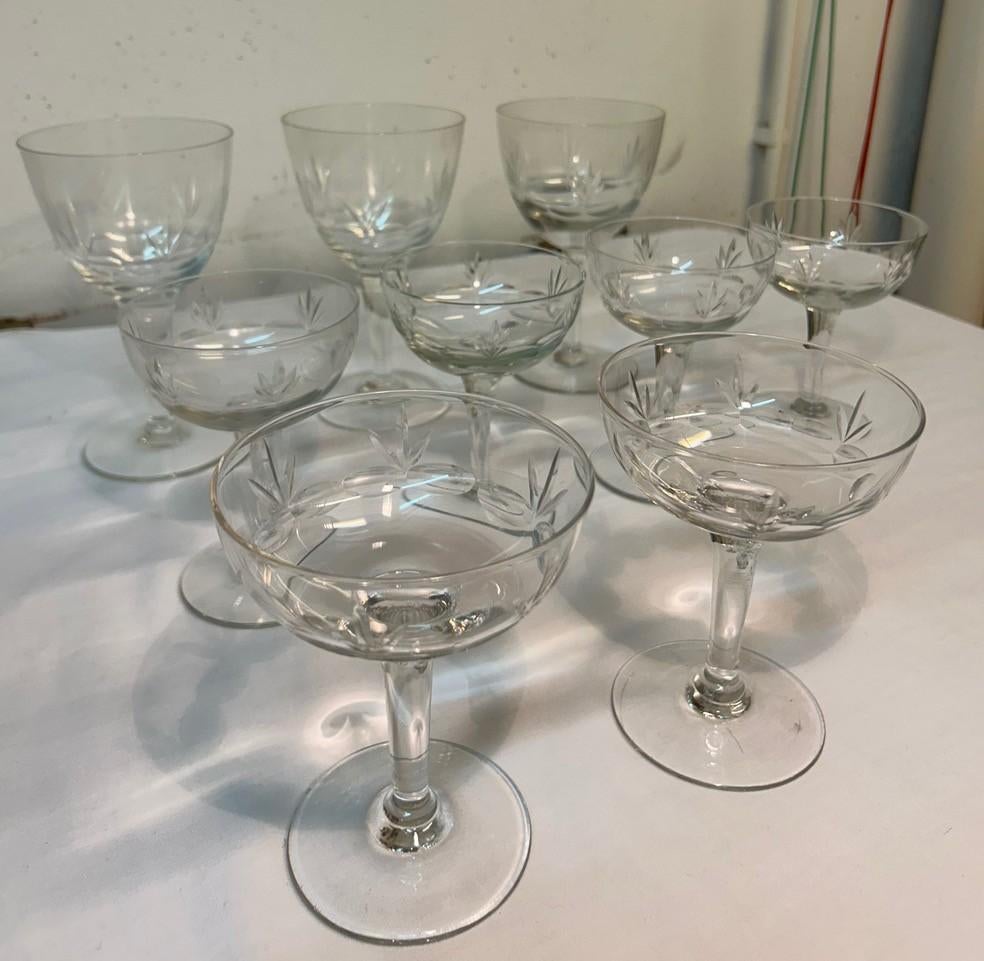 Lot van 9 antieke wijnglazen, Antiek en Kunst, Ophalen