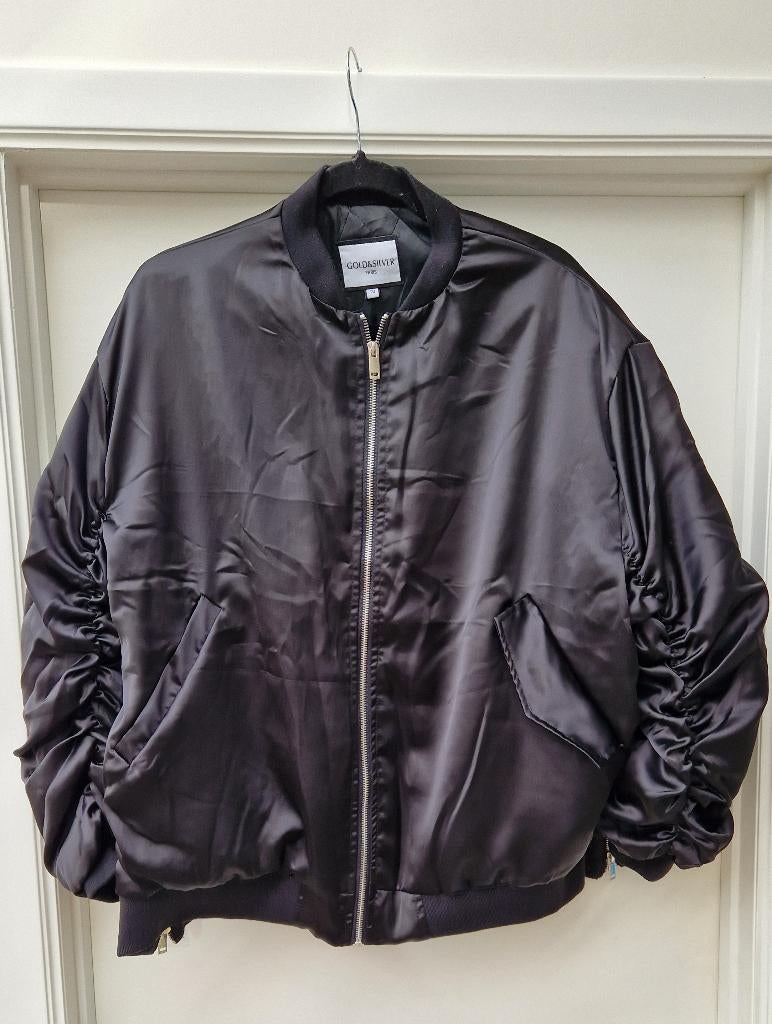 Bomber jack gold & silver, Verzenden, Zwart, Maat 42/44 (L), Zo goed als nieuw