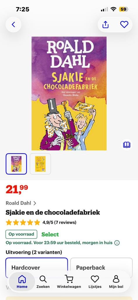 Sjakie en de chocoladefabriek, Ophalen of Verzenden, Zo goed als nieuw