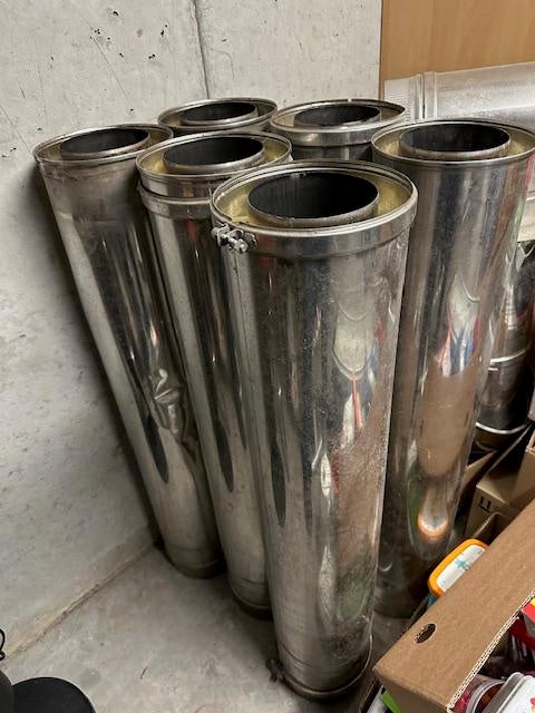 Inox geisoleerde schouwbuizen, Ophalen, Gebruikt