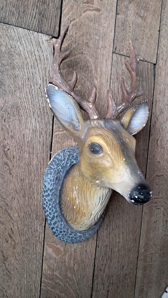 Tête de cerf décorative vintage, Antiquités & Art, Enlèvement