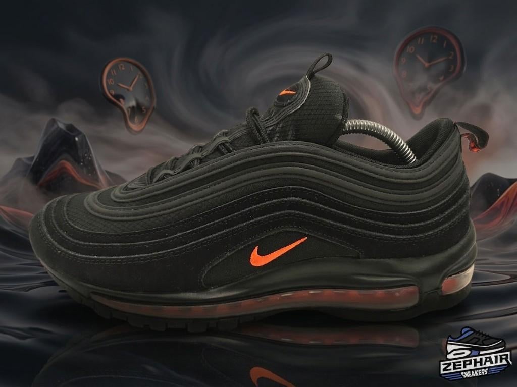 Nike Air Max 97 'Black/Hyper Crimson' EU43 2022, Enlèvement ou Envoi, Nike, Porté, Baskets