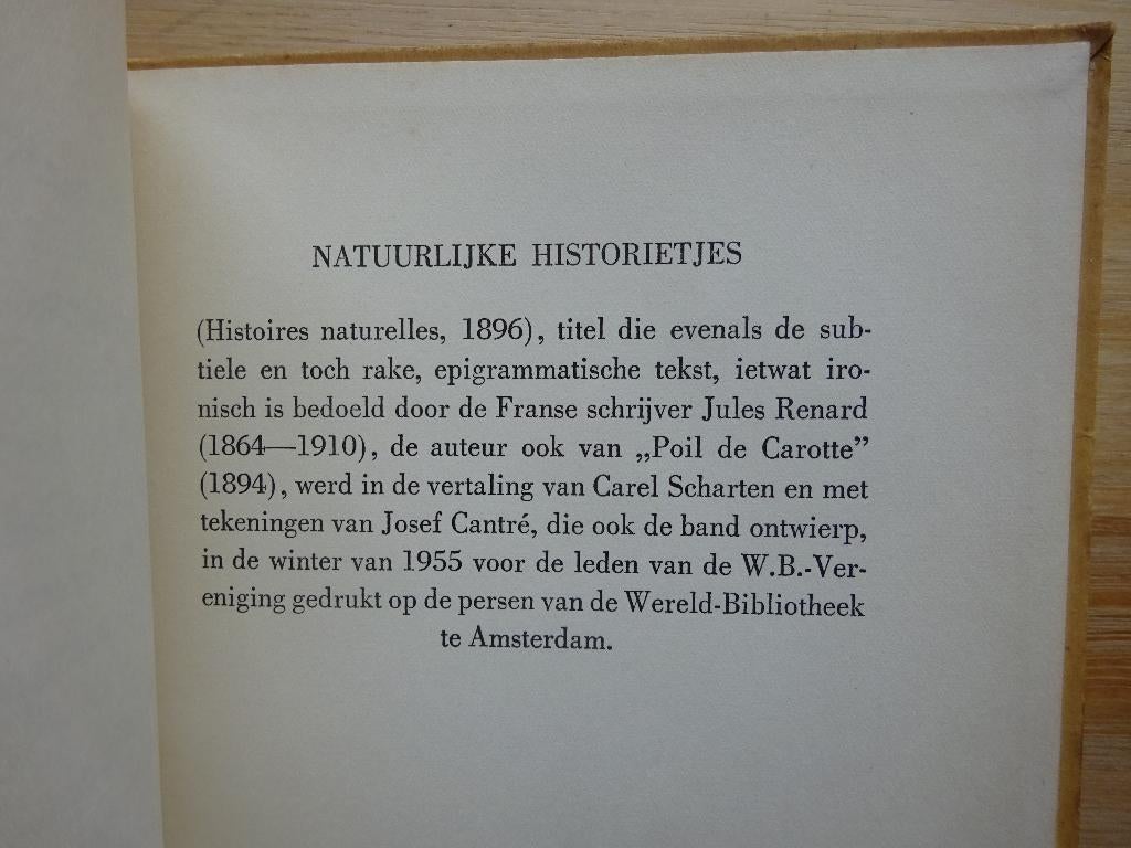 Natuurlijke historietjes, 1955, ill. Jozef Cantré, Ophalen of Verzenden, Gelezen, België