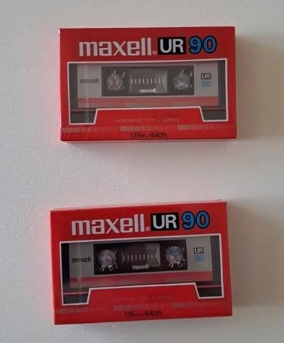 Deux cassettes vierges Maxell UR90 scellées sans ouverture, CD & DVD, Cassettes audio, Neuf, dans son emballage, Vierge, 2 à 25 cassettes audio